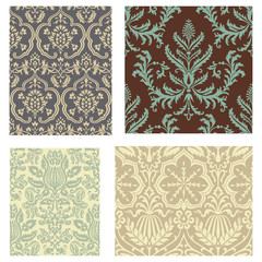 Wall Mural - Damask Wallpaper Pattern Set 