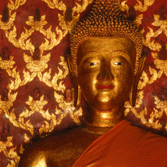 Wall Mural - Golden Buddha state in Wat ton kewen Temple Chiangmai Thailand