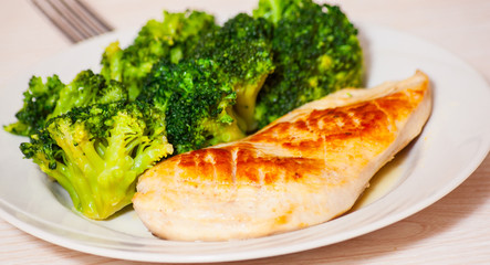 Wall Mural - chicken fillet with broccoli