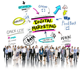 Poster - digital marketing branding strategy online media concept