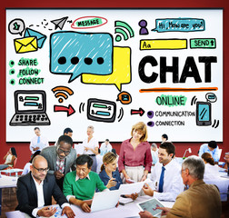 Wall Mural - Chat Chatting Communication Social Media Internet Concept