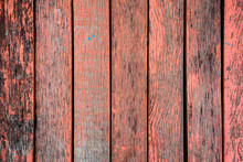 Old Red Painted Grunge Wood Floor Background.