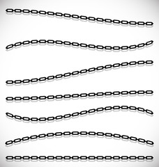 Poster - Chains, chain link shapes isolated. Various versions. Editable v