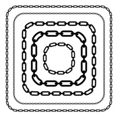 Poster - Chains, chain link shapes isolated. Various versions. Editable v
