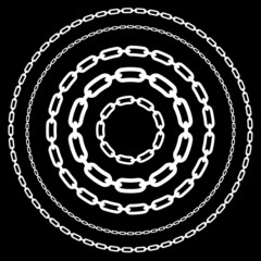 Poster - Chains, chain link shapes isolated. Various versions. Editable v