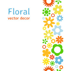 Fototapete - Various flower frame background