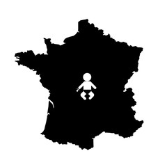 Poster - Bébé dans une carte de France	