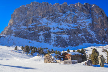 Canvas Print - Ski resort of Selva di Val Gardena, Italy