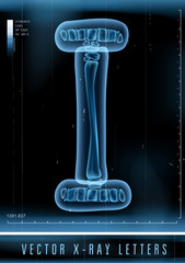 Vector blue 3D x ray style alphabet vector for unique logo or