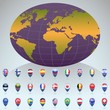 © Jellicle - World globe with flags of different countries. Vector illustration.