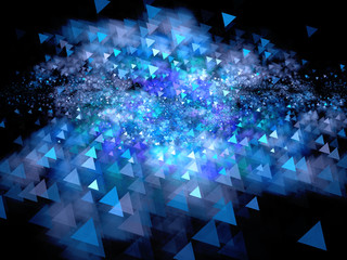 Wall Mural - Blue vibrant particles in space abstract background