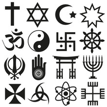 World Religions Symbols Vector Set Of Icons  Eps10
