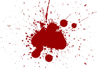 Wall Mural - Vector splatter red color isolate background