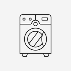 Sticker - washing machine line icon