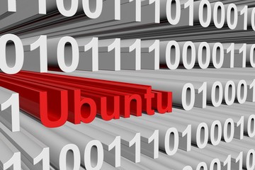 Wall Mural - binary code of the operating system Ubuntu 