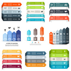 Wall Mural - Vector arrows lines infographic. Template for diagram, graph