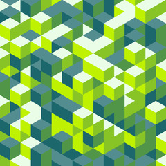 Wall Mural - Abstract 3d background. Wall of cubes. Vector illustration. 