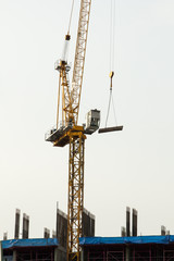 Crane and construction site