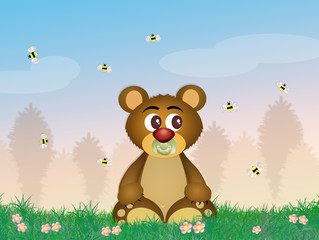 Wall Mural - funny bear