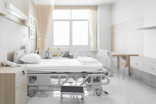 Hospital Room With Beds And Comfortable Medical Equipped