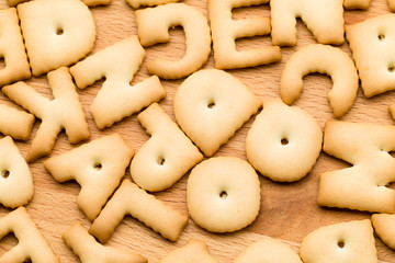 Wall Mural - Word Biscuit over wooden table