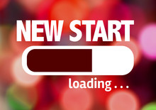 Progress Bar Loading With The Text: New Start