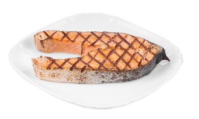 Poster - Fresh grilled salmon steak.