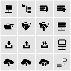 Sticker - Vector black ftp icon set