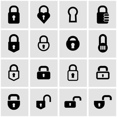 Sticker - Vector black locks icon set