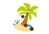 Fototapeta  - Wyspa,palma,bezludna wyspa,lato