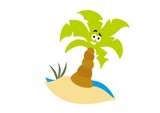 Fototapeta  - Wyspa,palma,bezludna wyspa,lato