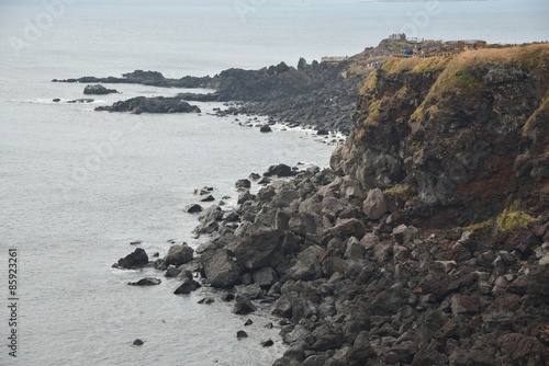 Fotografering Landhead called Seobjicoji, Famous Place in Jeju Island.