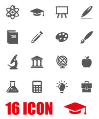 Wall Mural - Vector grey education icon set