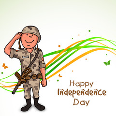 Poster - Saluting soldiers for Indian Independence Day.