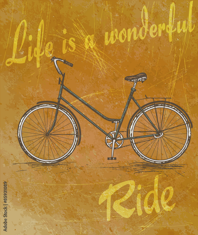 plakat-z-rowerem-retro