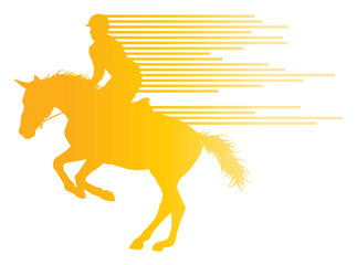 Horse riding equestrian sport with horse and rider vector backgr