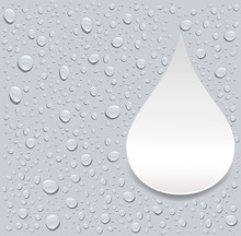 Gray Water Droplets Background Wit Place For Text