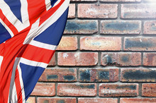 Great Britain Flag And Brick Wall