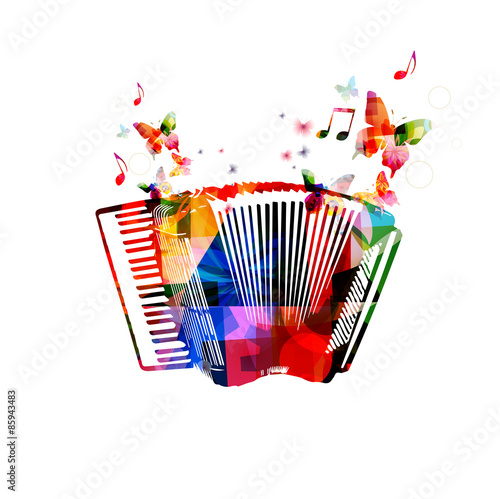 Dekoracja na wymiar  kolorowy-akordeon-tlo-instrumentu-muzycznego-z-motylami