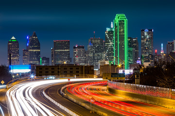 Fototapete - Dallas skyline by night