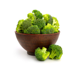 Fresh broccoli in a ceramic bowl.