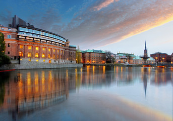 Sticker - Stockholm, Sweden. Riksdag (parliament) building.