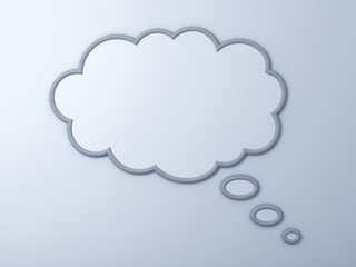 Fototapete - Thinking bubble over white background