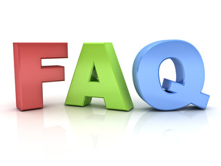 Poster - 3d faq word or frequently ask question isolated over white background