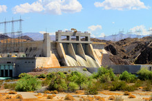 Davis Dam Located On The Colorado River Near Laughlin Nevada