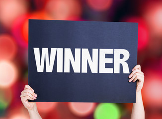 Wall Mural - winner card with bokeh background