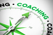 Pfeil von Kompass zeigt auf Coaching