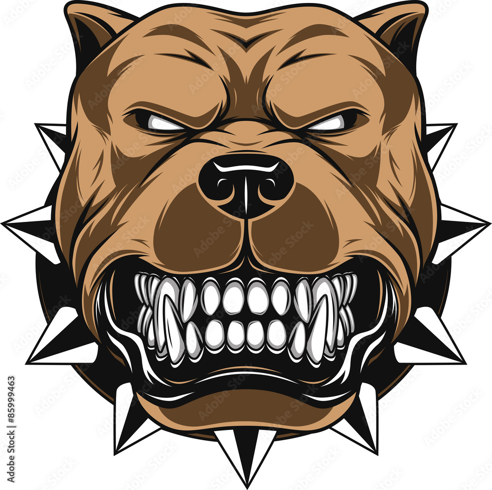 Angry dog Stock Vector | Adobe Stock, image size:1000x996