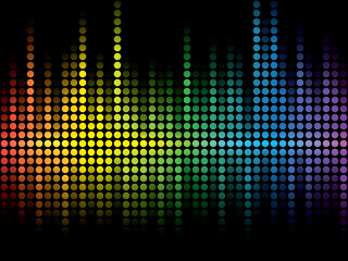 Graphic of colorful equalizer.