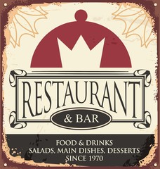 Poster - Vintage restaurant sign template